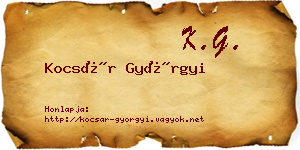 Kocsár Györgyi névjegykártya