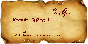 Kocsár Györgyi névjegykártya
