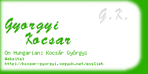 gyorgyi kocsar business card