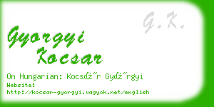 gyorgyi kocsar business card